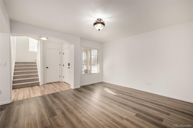 entrance foyer with wood-type flooring