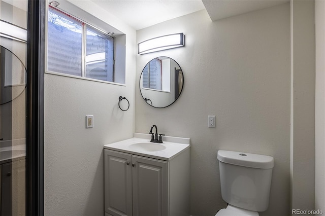 bathroom with toilet and vanity