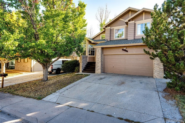 view of front facade with a garage