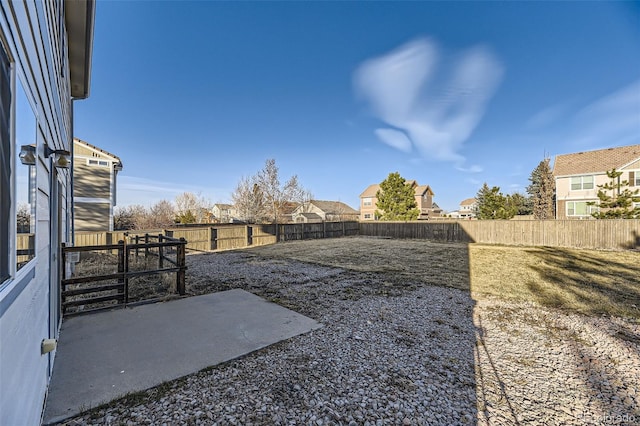 view of yard with a patio area and a fenced backyard