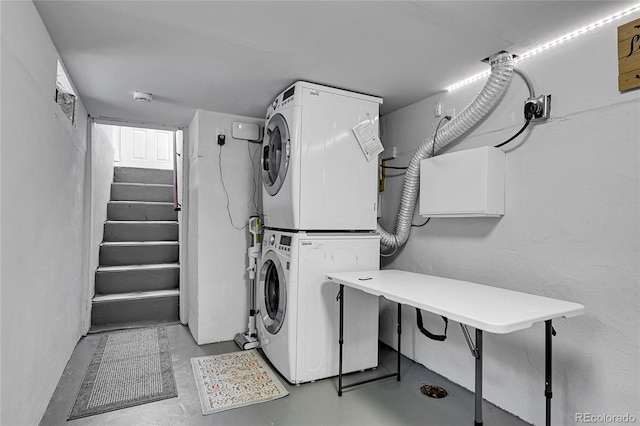 1208 S Pennsylvania St, Denver, CO 80210 - laundry area with estacked washer and dryer