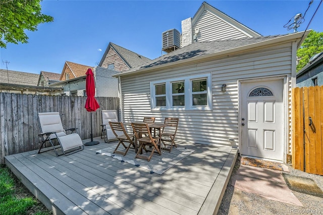 1208 S Pennsylvania St, Denver, CO 80210 - wooden deck featuring outdoor dining space