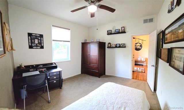 569 Jackson St, Lafayette, CO 80026 - bedroom featuring carpet floors, ceiling fan, and a desk