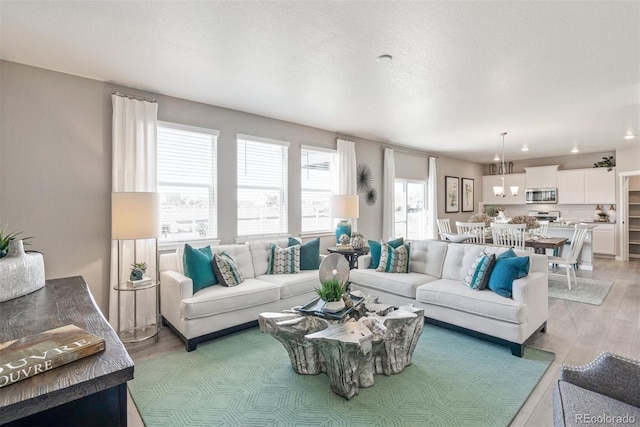 living room featuring light hardwood / wood-style flooring