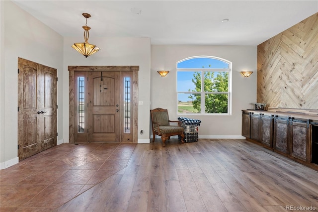 entrance foyer with wood-type flooring