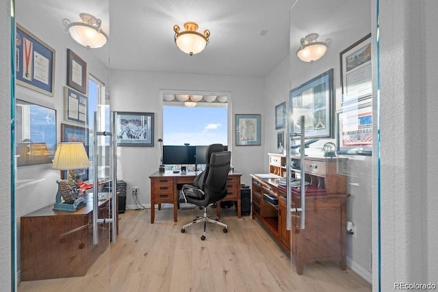 10837 Fox Sedge Way, Highlands Ranch, CO 80126 - office area with light wood finished floors