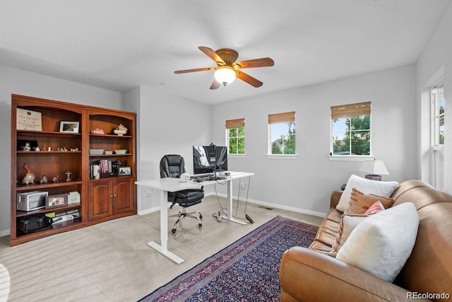 10837 Fox Sedge Way, Highlands Ranch, CO 80126 - office with light carpet and ceiling fan