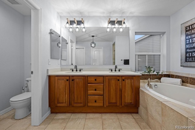 10837 Fox Sedge Way, Highlands Ranch, CO 80126 - full bath featuring double vanity, a bath, and tile patterned floors