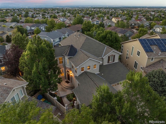 10837 Fox Sedge Way, Highlands Ranch, CO 80126 - aerial view at dusk of a residential view
