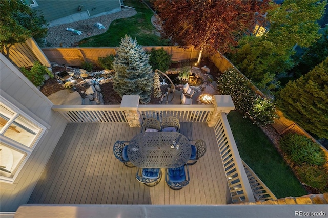 10837 Fox Sedge Way, Highlands Ranch, CO 80126 - wooden terrace with a fenced backyard