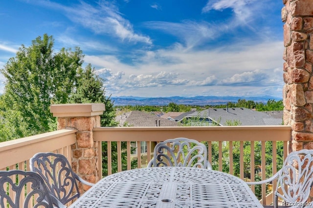 10837 Fox Sedge Way, Highlands Ranch, CO 80126 - balcony with outdoor dining area and a mountain view