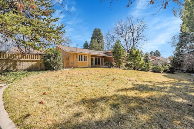 view of yard with fence