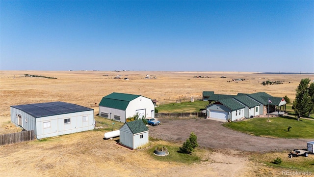 aerial view featuring a rural view