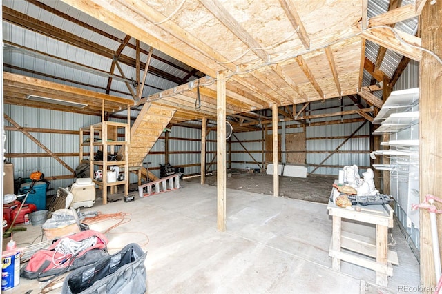 interior space with concrete floors