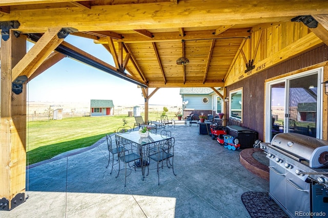 view of patio / terrace featuring a grill