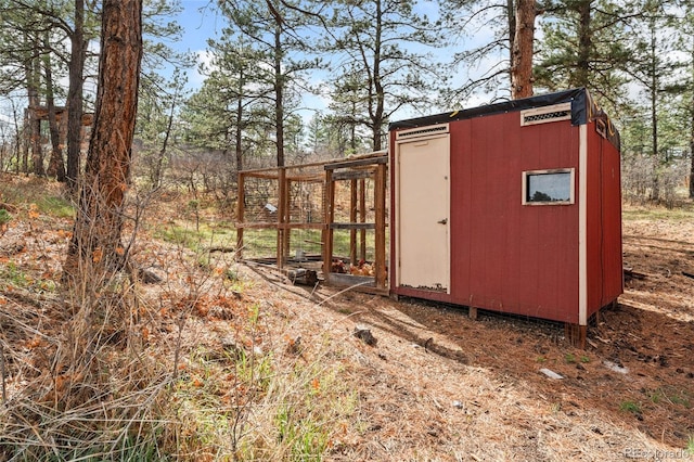 view of shed