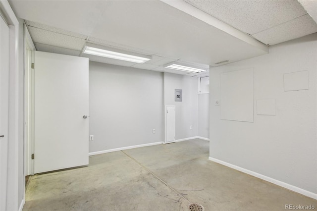 2518 S Dawson Way, Aurora, CO 80014 - finished below grade area with a paneled ceiling and electric panel