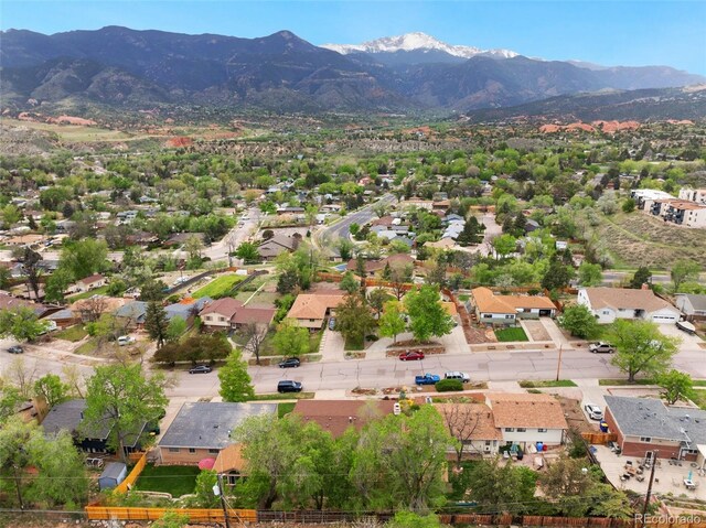 813 Panorama Dr, Colorado Springs, CO 80904 - aerial perspective of suburban area featuring mountains