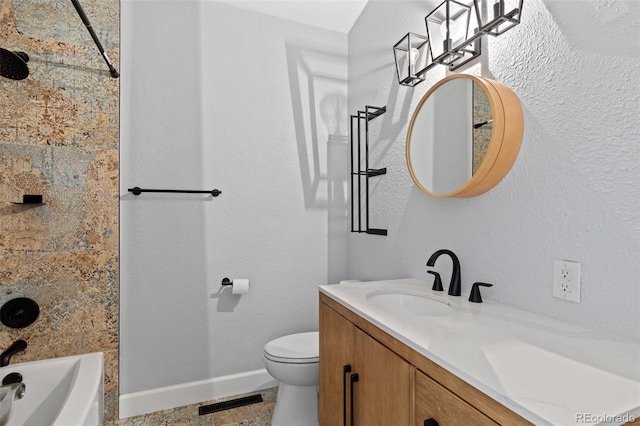 813 Panorama Dr, Colorado Springs, CO 80904 - bathroom featuring toilet, baseboards, and vanity
