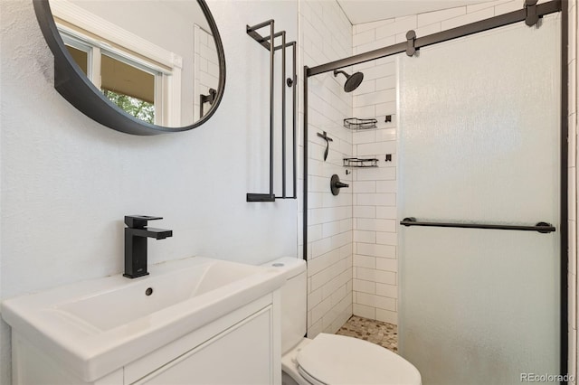813 Panorama Dr, Colorado Springs, CO 80904 - full bath with a stall shower, toilet, and vanity