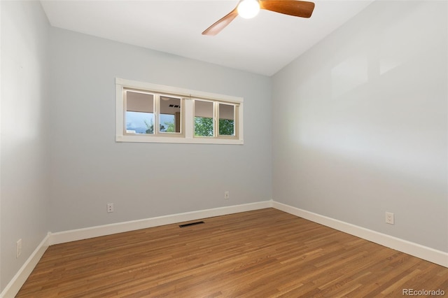 813 Panorama Dr, Colorado Springs, CO 80904 - empty room with light wood finished floors, a ceiling fan, and baseboards