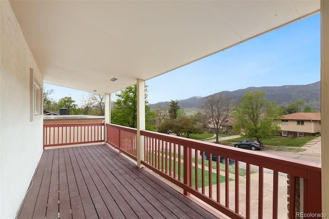813 Panorama Dr, Colorado Springs, CO 80904 - wooden deck featuring a mountain view