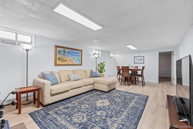 living room with light wood-type flooring