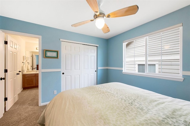 10633 Wynspire Way, Highlands Ranch, CO 80130 - bedroom featuring carpet floors, a closet, and a ceiling fan