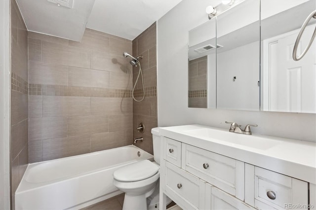 3900 Turnpike Dr, Westminster, CO 80030 - full bathroom with shower / bathtub combination, vanity, toilet, and visible vents