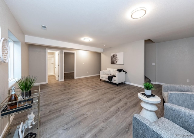 living room featuring hardwood / wood-style floors