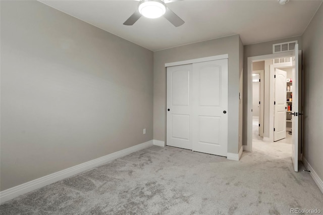 16461 E 119th Way Unit B, Commerce City, CO 80022 - unfurnished bedroom featuring light carpet, a closet, and ceiling fan