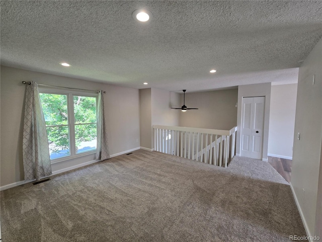 1265 S Biscay St, Aurora, CO 80017 - unfurnished room featuring carpet, recessed lighting, a textured ceiling, and a ceiling fan
