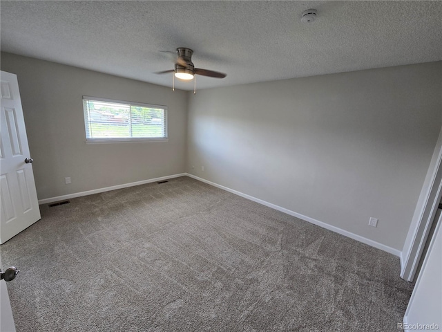 1265 S Biscay St, Aurora, CO 80017 - spare room with ceiling fan, carpet flooring, a textured ceiling, and a smoke detector