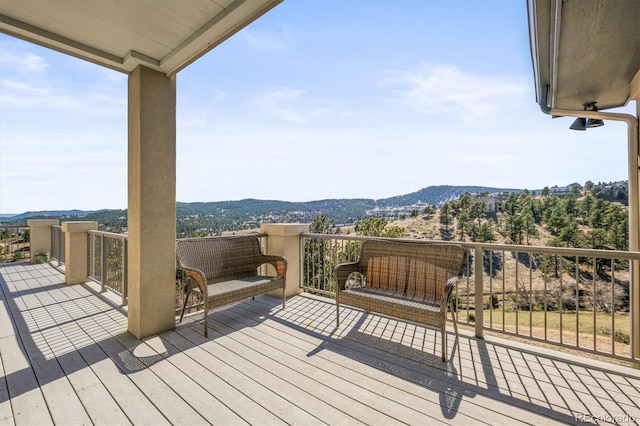156 S Lookout Mountain Rd, Golden, CO 80401 - wooden deck featuring a mountain view