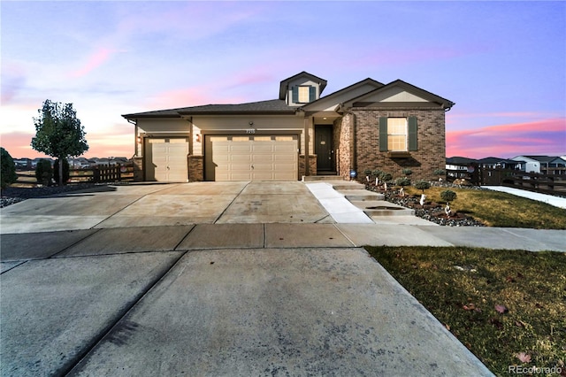 view of front of home featuring a garage