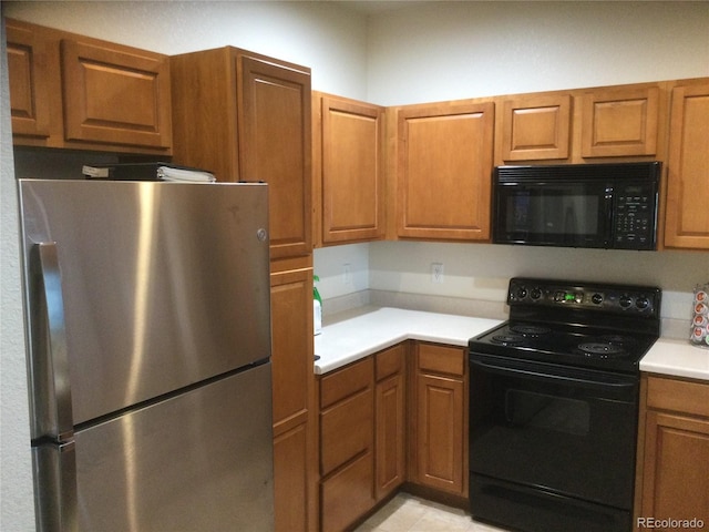 kitchen featuring black appliances