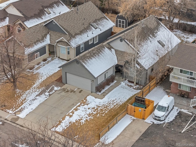 view of snowy aerial view