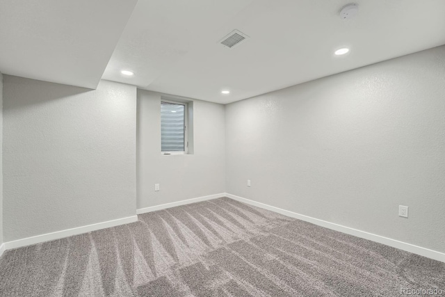 basement with carpet