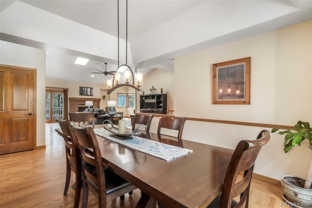 19165 Golden Arrow Cir, Monument, CO 80132 - dining room featuring light wood-style floors and a ceiling fan