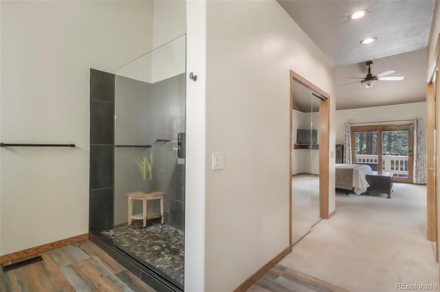 19165 Golden Arrow Cir, Monument, CO 80132 - corridor featuring recessed lighting and wood finished floors