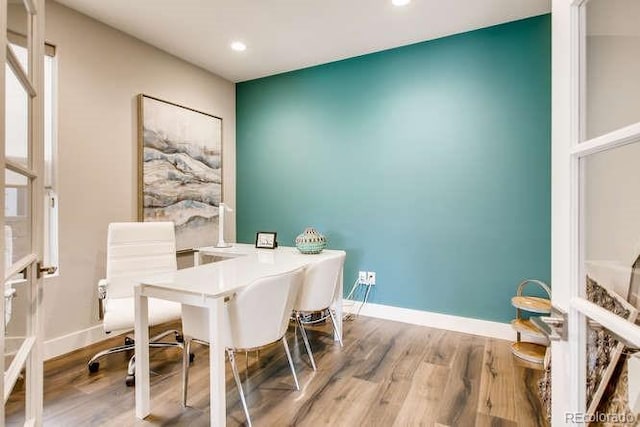 dining room featuring hardwood / wood-style floors