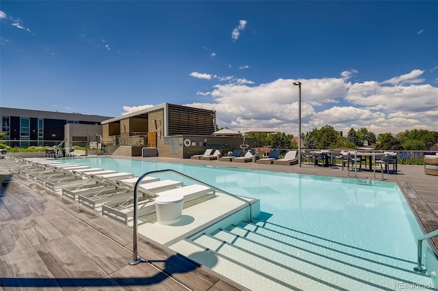 view of pool with a patio area