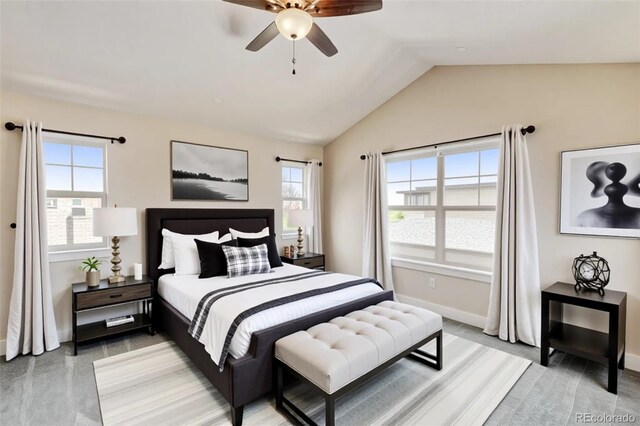 5080 Uinta St, Denver, CO 80238 - bedroom with vaulted ceiling and a ceiling fan