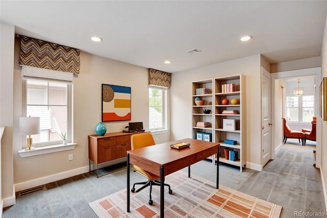 5080 Uinta St, Denver, CO 80238 - office area with light carpet and recessed lighting