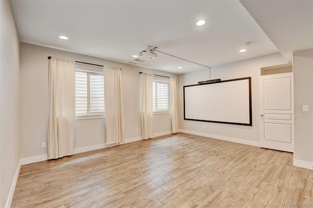 5080 Uinta St, Denver, CO 80238 - cinema room featuring light wood finished floors and recessed lighting