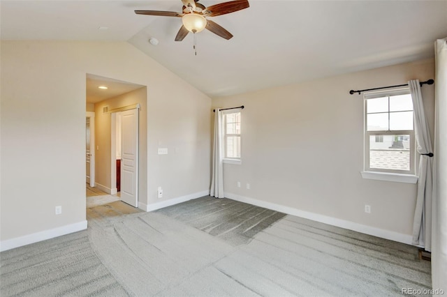 5080 Uinta St, Denver, CO 80238 - carpeted empty room featuring ceiling fan and lofted ceiling