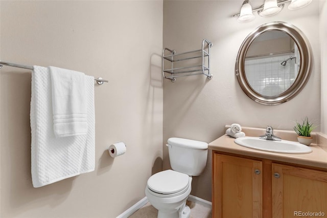 2763 W Riverwalk Cir Unit B, Littleton, CO 80123 - bathroom with vanity, toilet, and baseboards