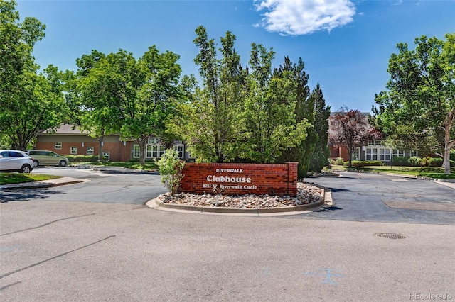2763 W Riverwalk Cir Unit B, Littleton, CO 80123 - community sign featuring uncovered parking