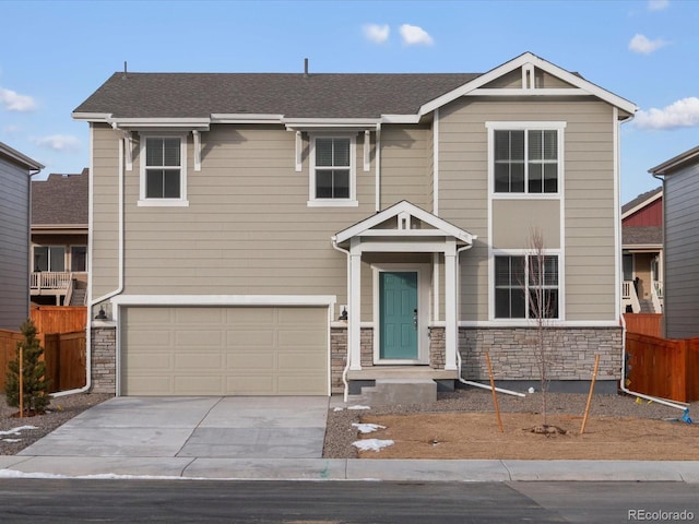 view of front of home featuring a garage