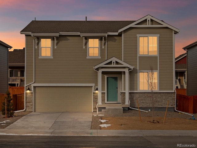 view of front of house featuring a garage